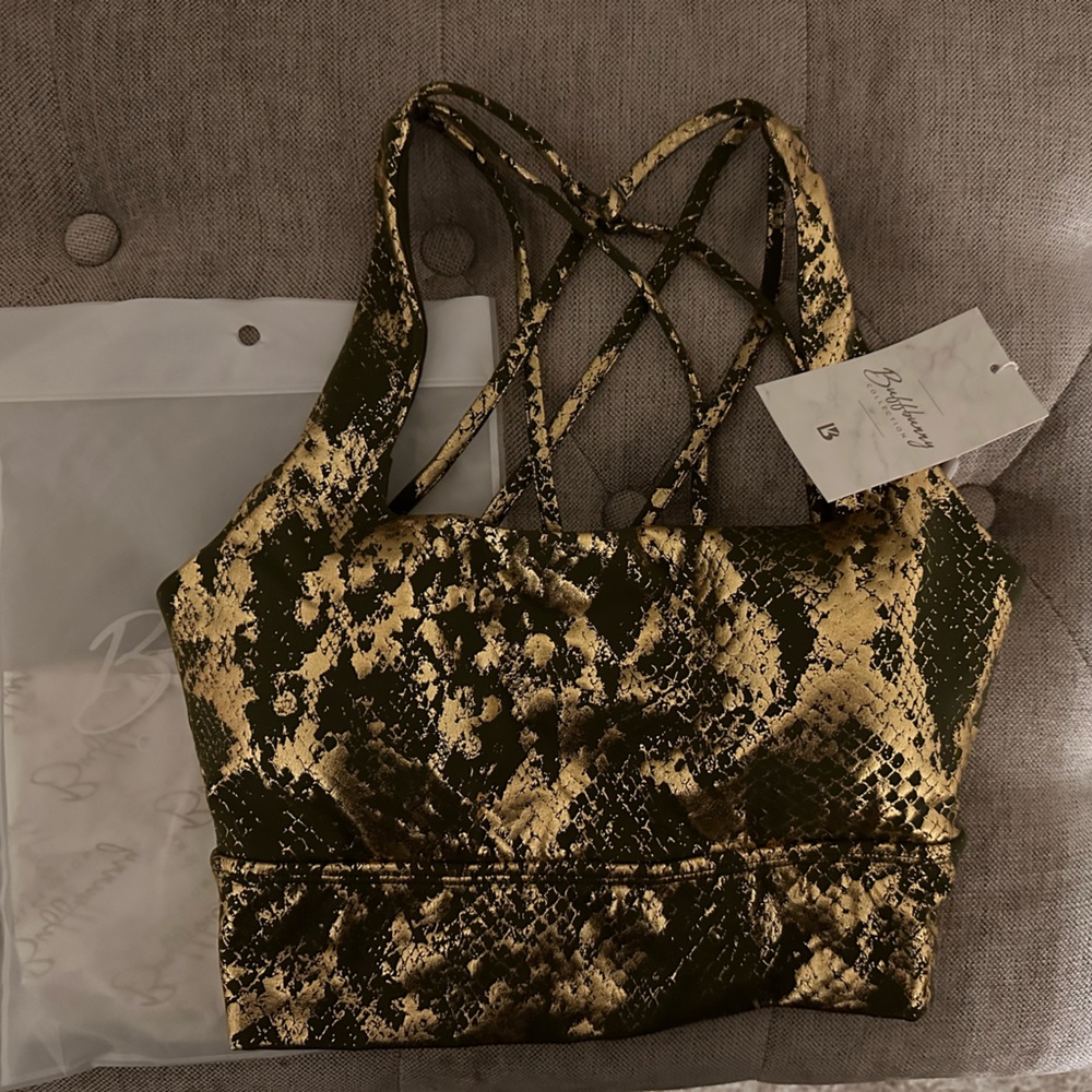 SOLD Buffbunny revolution sports bra medium Olive Gold Viper NWT - Picture 10 of 11